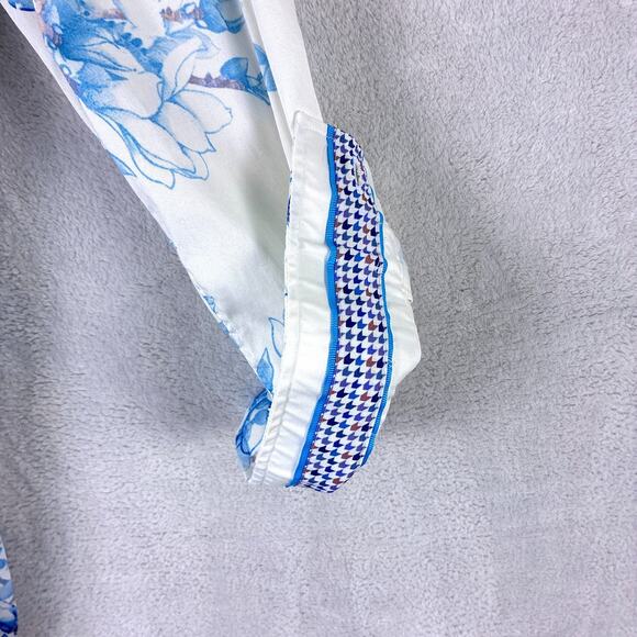 Robert Graham Shirt Men L Blue Floral Windsor Classic Fit Going Out Clubwear Y2K - Picture 4 of 10